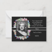 お葬式の後、黒に水彩の花を咲かせる ノートカード (正面)