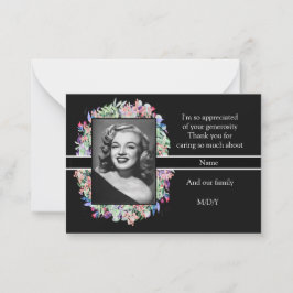 お葬式の後、黒に水彩の花を咲かせる ノートカード