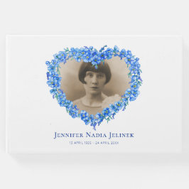 お葬式の忘れ客本の花が青い ゲストブック