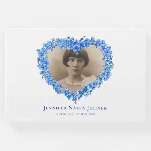 お葬式の忘れ客本の花が青い ゲストブック (正面)