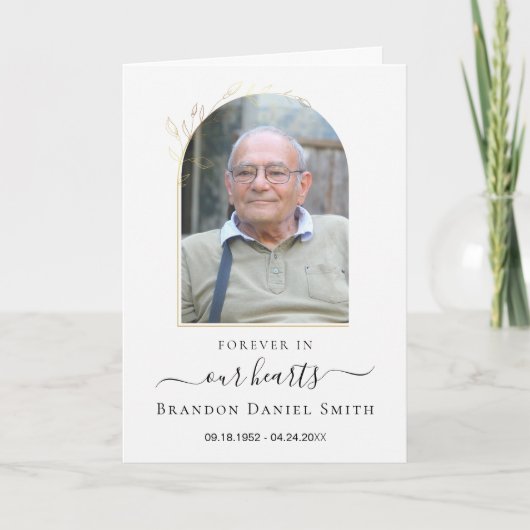 お葬式の死亡告知者と写真サンキューカード サンキューカード (正面)