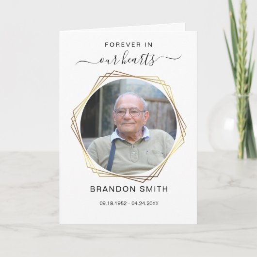 お葬式の死亡告知者と写真サンキューカード サンキューカード (正面)