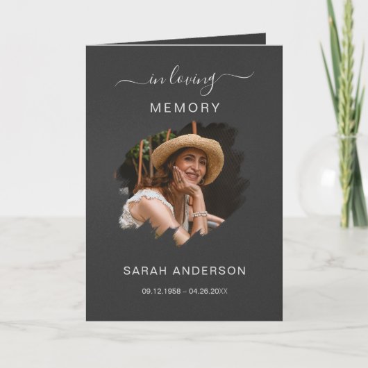 お葬式の死亡告知者と写真サンキューカード サンキューカード (正面)