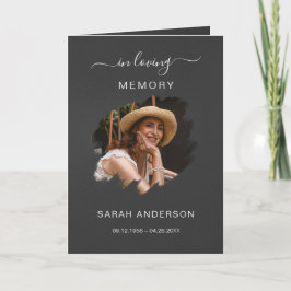 お葬式の死亡告知者と写真サンキューカード サンキューカード