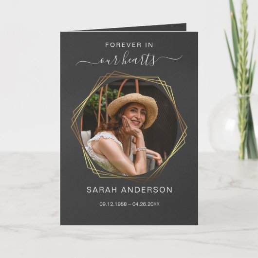 お葬式の死亡告知者と写真サンキューカード サンキューカード (正面)