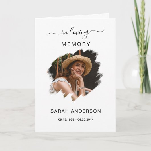 お葬式の死亡告知者と写真サンキューカード サンキューカード (正面)