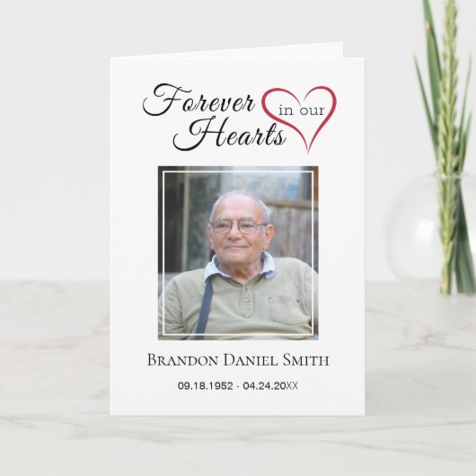 お葬式の死亡告知者と写真サンキューカード サンキューカード (正面)