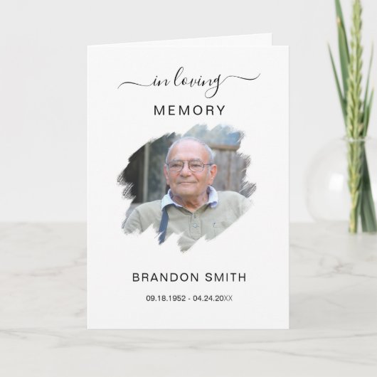 お葬式の死亡告知者と写真サンキューカード サンキューカード (正面)