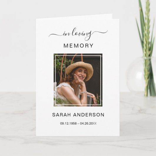 お葬式の死亡告知者と写真サンキューカード サンキューカード (正面)