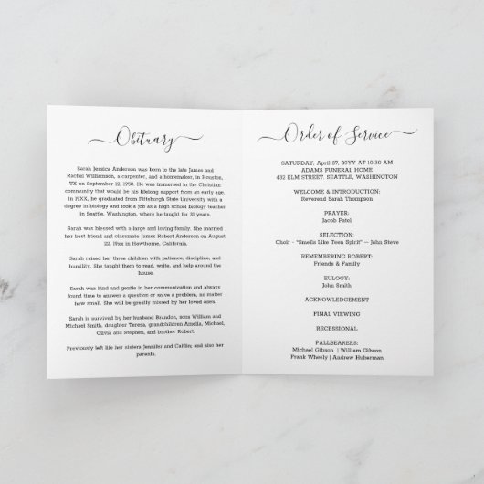 お葬式の死亡告知者と写真サンキューカード サンキューカード (内部)