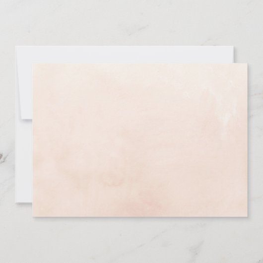 お葬式の水彩フローラピンクの写真ありがとう  サンキューカード (裏面)