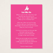 お葬式は白い鳩祈りの言葉詩ピンクカード (裏面)