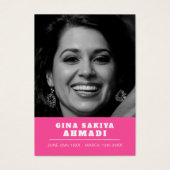 お葬式は白い鳩祈りの言葉詩ピンクカード (正面)