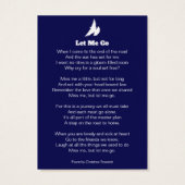 お葬式は白い鳩祈りの言葉/詩カード (裏面)