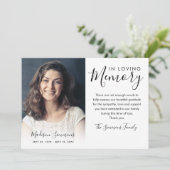 お葬式エレガント写真悔やみや弔慰悲しみ サンキューカード (スタンド正面)