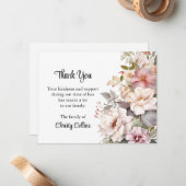 お葬式カード、柔らかいピンクの花 ノートカード (正面/裏面インサイチュ)