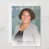 お葬式スタイリッシュ写真悔やみや弔慰悲しみ サンキューカード (正面)