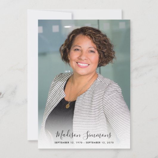 お葬式スタイリッシュ写真悔やみや弔慰悲しみ サンキューカード (正面)