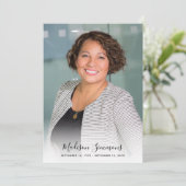 お葬式スタイリッシュ写真悔やみや弔慰悲しみ サンキューカード (スタンド正面)