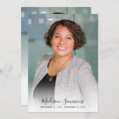 お葬式スタイリッシュ写真悔やみや弔慰悲しみ サンキューカード (正面/裏面)