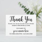 お葬式パーソナライズされた感謝いたします サンキューカード (スタンド正面)