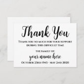 お葬式パーソナライズされた感謝いたします サンキューカード (正面/裏面)