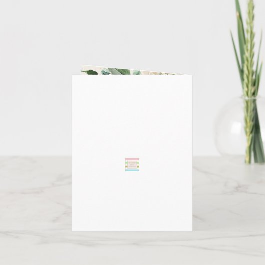 お葬式フォトエレガントバラの葉 招待状 (裏面)