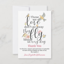 お葬式フライは私たちの鳥の水色の横 サンキューカード