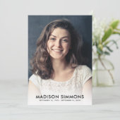 お葬式ミニマル悔やみや弔慰悲しい写真 サンキューカード (スタンド正面)