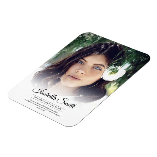 お葬式モダン写真悔やみや弔慰悲しい損失ありがとう マグネット (左側)