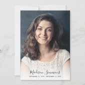 お葬式モダン写真悔やみや弔慰悲しみ サンキューカード (正面)