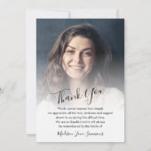 お葬式モダン写真悔やみや弔慰悲しみ サンキューカード (裏面)