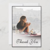お葬式個人写真シンプルエレガントありがとう サンキューカード (正面)