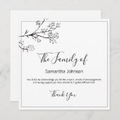 お葬式感謝のお店と蝶の写真1枚 サンキューカード (正面/裏面)