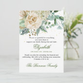 お葬式感謝のエレガント写真バラ 招待状 (スタンド正面)