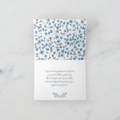 お葬式感謝の青い水彩フローラ サンキューカード (内部)