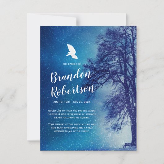 お葬式 | ツリー鳩メモリアル サンキューカード (正面)