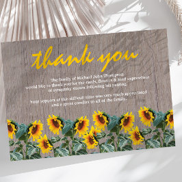 お葬式 |メモリアル素朴ひまわり サンキューカード