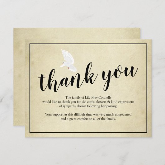 お葬式 | ヴィンテージ死別 サンキューカード (正面/裏面)