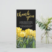 お葬式 | 悔やみや弔慰イエローチューリップ サンキューカード (スタンド正面)