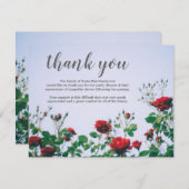 お葬式 | 悔やみや弔慰レッドローゼス サンキューカード (正面/裏面)