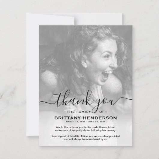 お葬式 |悔やみや弔慰写真 サンキューカード (正面)