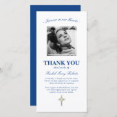 お葬式 | 悔やみや弔慰青の写真 サンキューカード (正面/裏面)