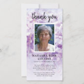 お葬式 | 紫のフローラ写真 カード (正面)