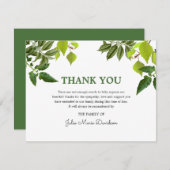 お葬式 |緑葉 サンキューカード (正面/裏面)