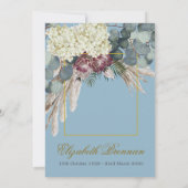 お葬式 追悼 宗教 花 写真 エレガント 招待状 (裏面)