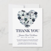 お葬式 |青いフローラハート サンキューカード (正面)