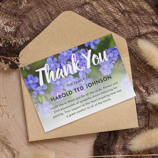 お葬式 | Blue 忘れ-Me-Not Memorial サンキューカード