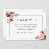 お葬式Thank You Noteカード |ポピーの水彩 サンキューカード (正面/裏面)