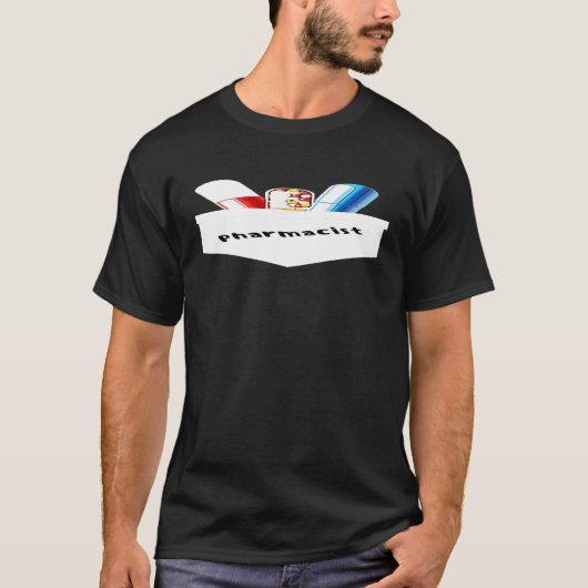お薬とポケットが可愛い薬剤師Tシャツ Tシャツ (正面)